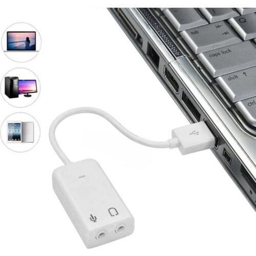 2pcs USB 2.0 To Jack 3.5mm External USB Sound Card 3D Audio Headset Microphone Earphone 7.1 Channel 5HV2 Adapter for Laptop