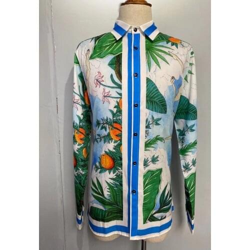 W1243 Fashion Mens Shirts 2021 Runway Luxury famous Brand European Design party style Mens Clothing