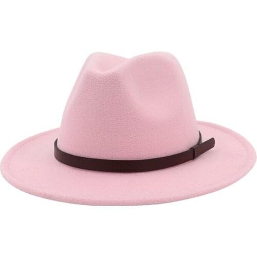 X3016 Adult Woolen Hat British Style Classic Jazz Hat Simple Woolen Felt Caps Broad-Brimmed Hat Fashion Style Felt Hats Adjust