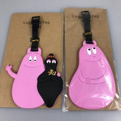 LISM Pink PAPA Anime Luggage Tag Travel Accessories Suitcase ID Address Portable Tags Holder Baggage Labels New