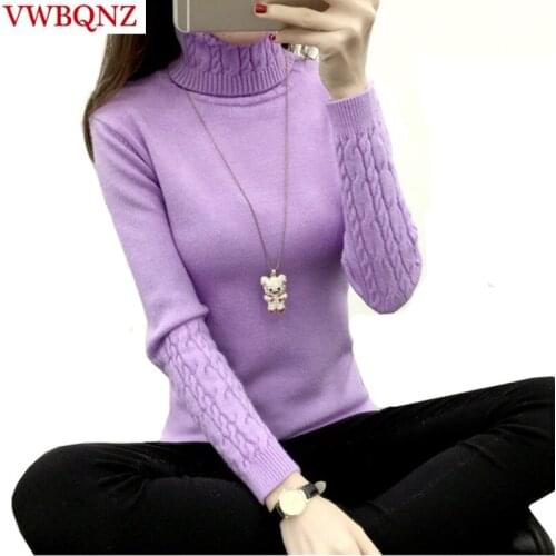 Women Turtleneck Warm Sweaters 2020 Winter Casual Elastic Slim Knitted Women Sweaters And Pullovers Female Jumper Tricot Tops