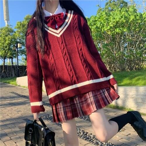 2020 Winter JK Uniform Sweater Vest Anime Cosplay Costumes Sweet Girls School Clothing Japanese Style Kawaii Christmas Gift
