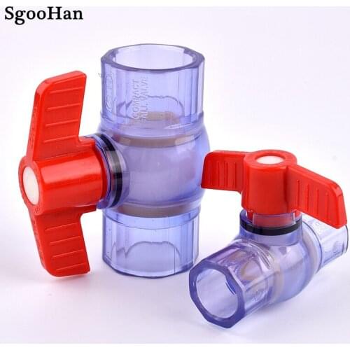1pc Transparent Socket Ball Valve Garden Irrigation Aquarium Fish Tank Connector UPVC Pipe Coupler Adapter Fittings I.D 20~63mm