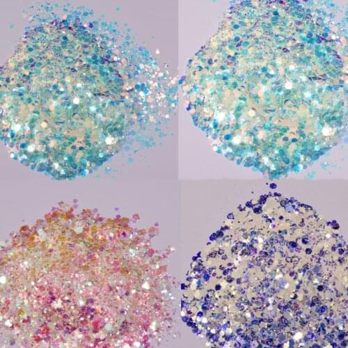 10g/bag Nail Mermaid Glitter Mixed Drilling Flakes Sparkly Hexagon 3D Colorful Sequins Polish Manicure Nails Art Decorations