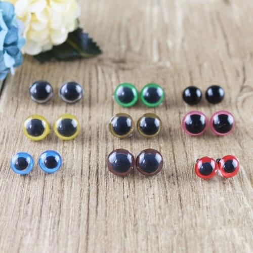 100PCS 8/10/12MM Color Plastic Safety Eyes DIY Doll Amigurumi Craft Supplies For Animal Puppet Crafts Decoration Screw Eye Nail