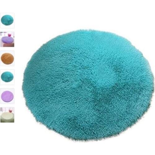 200cm Round Home Textile Shaggy Carpet Anti-Skid Rug Shower Bedroom Mat Door Floor Carpet Round Rug 18 Colors options-Washable
