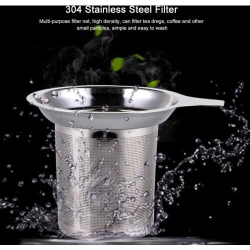 304 Stainless Steel Reusable Tea Infuser Tea Strainer Teapot Loose Tea Leaf Spice Tea Filter Kitchen Accessories Handle Clip