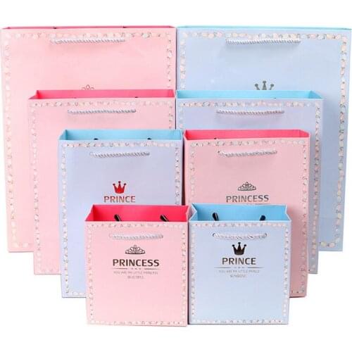 5pcs Prince and Princess Romatics Gift Paper Bag Portable Suitable for Party Childrens Day Birthday Party Gift Bag