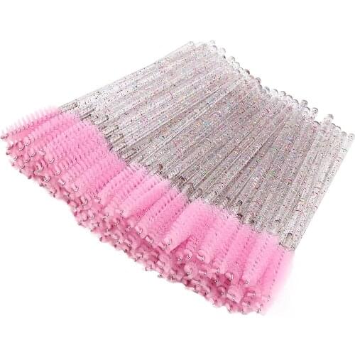 50/100Pcs Disposable Eyelash Brush Crystal Eye Lashes Extension Mascara Wands Eyebrow Brush Applicator Spoolers Makeup Brushes