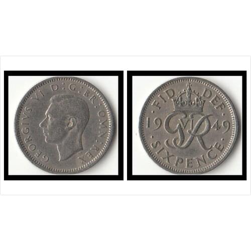 United Kingdom 6 Penny (Avatar of George VI) Coins Europe New Original Coin Commemorative Edition 100% Real Rare Eu Random Year