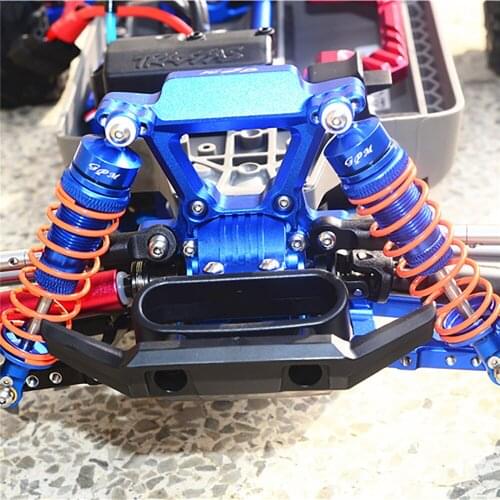 2pcs/set Metal Front Shock Absorber Thicken Front Suspension for TRAXXAS RUSTLER 4X4 VXL 67076-4 SLASH 4x4 RC Car Upgrade Parts