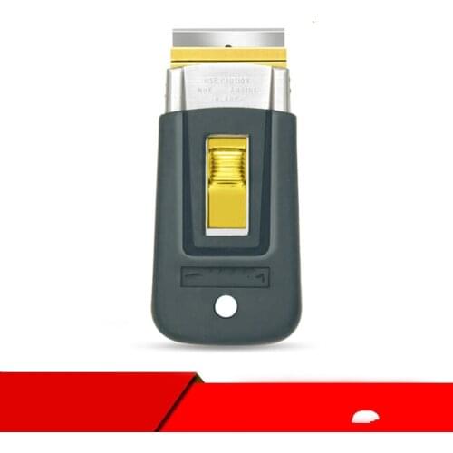 Side hole Mini scraper cleaning self adhesive blade scraper stainless steel plastic coated glass blade
