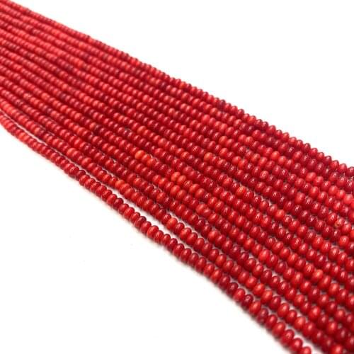 Red Coral Beads Abacus Spacer Beads Red Artificial Coral Semi-precious Stone Necklace DIY Making Jewelry Bracelet Accessories