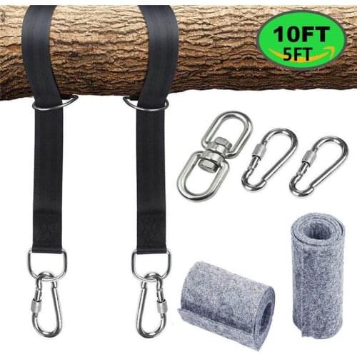 Tree Mount Hanging Strap Playground Entertainment Swing Rope Bandage Carabiner Hammock Attachment Heavy Duty Accessories U3