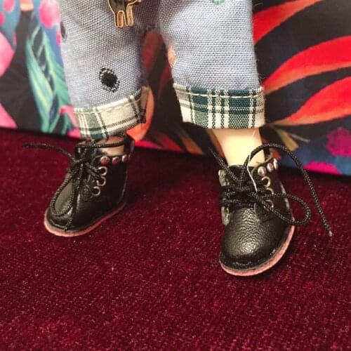 Ob11 baby boots leather boots sister head 1/12 BJD handwork doll shoes doll accessories