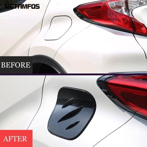For Toyota CHR C-HR 2016-2018 2019 Carbon Fiber Gas Fuel Tank Oil Filler Cap Cover Trim Molding Exterior Accessories Car Styling