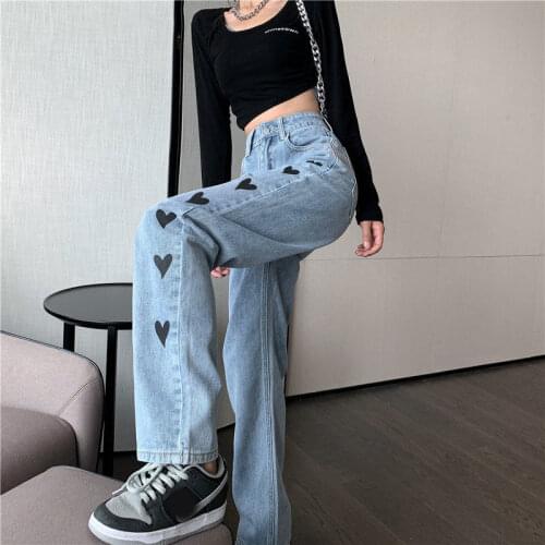 Wide Leg Washed Boyfriend Streetwear Female Long Pants 2021 New Blue Jeans Women High Waist Denim Jeans Straight Jeans Vintage