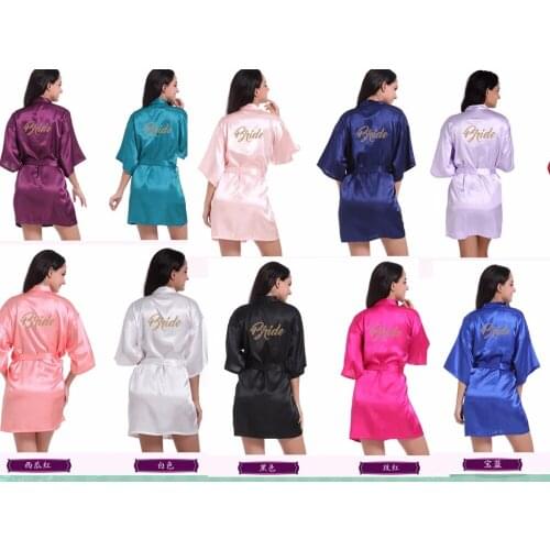 Women Bathrobe Letter Bride Bridesmaid Mother of the Bride Maid of Honor Matron Get Ready Robes Bridal Party Gifts Dressing Gown