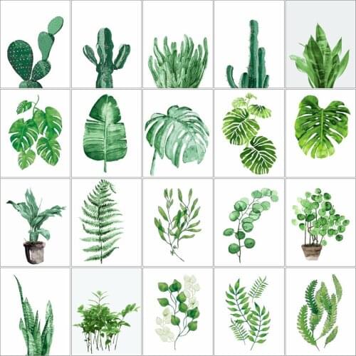 AZQSD Painting By Number Diy Frame Leaf Drawing On Canvas Picture By Numbers For Adults Plant Handpainted Unique Gifts