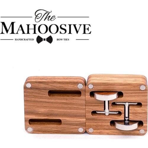 Classic Men Wood Franch Cufflinks Jewelry WOODEN Wedding accessories Wood Style for Men Shirt with Wood Gift box