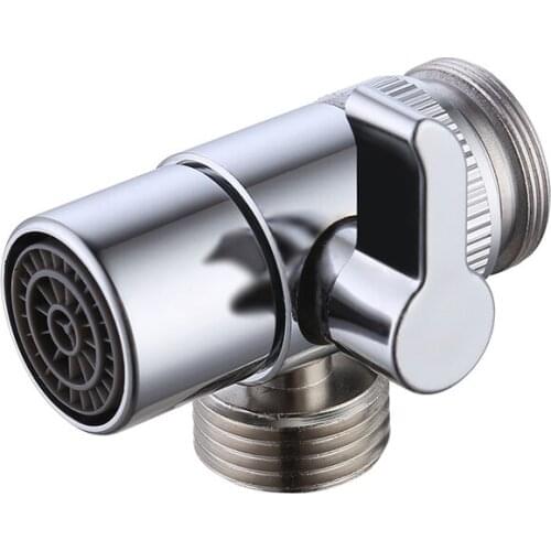 Faucet Valve Diverter Adapter Copper Bathroom Kitchen Sink Valve Water Tap Faucet Splitter Adapter for Home Toilet Bidet Sprayer