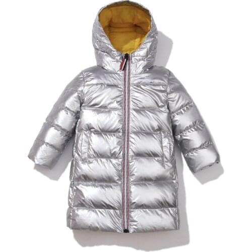 2020 New Children Winter Jacket for Kids Girls Silver Gold Boys Hooded Coat Baby Clothing Outwear Parka Girls Down Coats