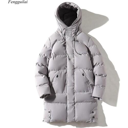 Mens Parka Jacket Winter Long Cotton Padded Parkas Outdoor Puffer Overcoat Men Thick and Warm Coat Fashion