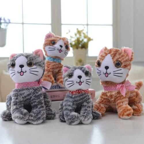 Stuffed Toys Lovely Simulation Cat Animal Doll Plush Cats Toy Kids Toy Decorations Birthday Gift For Children 20CM