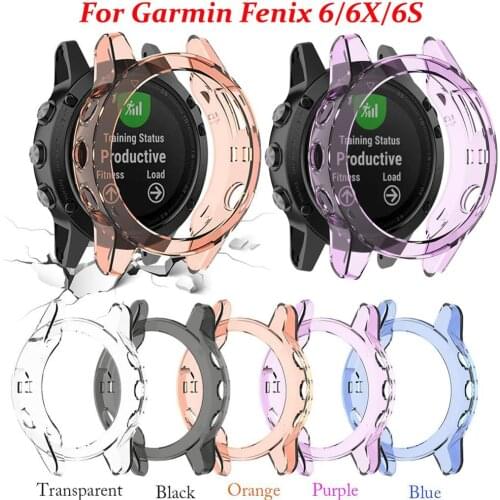Soft Ultra-Slim Crystal Clear TPU Protector Case Cover Frame For Garmin Fenix 6X 6 6S Pro Smartwatch Protective accessorie Shell
