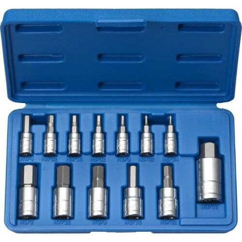NEW 13Pcs Spanner Socket Set 3/8" 1/4" 1/2" Car Repair Tool Ratchet Wrench Set Cr-v Combination Bit Set Tool Kit