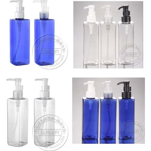 Capacity 250ml 100pcs/lot factory Wholesale Square flat shoulder pump bottle