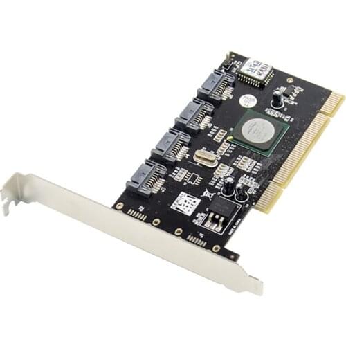 PCI SATA Expansion Card PCI Sil3124 SATA300 RAID Array Expansion Card 4-Channel SATA 300 Hard Drive Conversion Card