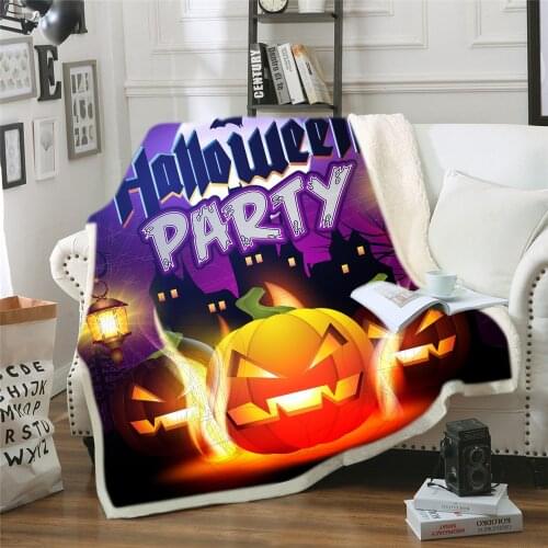 CLOOCL Thicken Blanket Happy Halloween Printed Throw Blankets for Beds Kids Adult Thick Quilt Teenager Home Decoration Beddings
