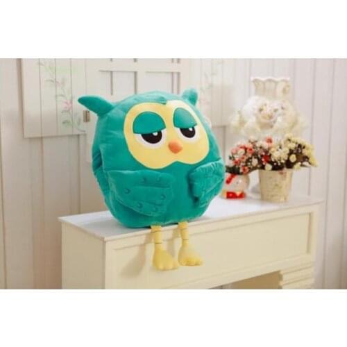 About 50cm cartoon owl plush toy soft warm hand muff hand warmer office nap pillow , birthday gift w5411