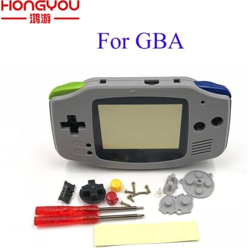Full Set Housing Case Replacement gray Case Plastic Shell Cover for Nintendo GBA Gameboy Advance Console Buttons Screw Driver