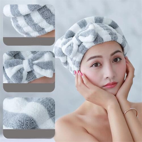 Microfiber Hair Towel Turban Towel Quickly Hair Drying Towel Women Girls Ladies Absorbent Shower Cap Bathroom Products