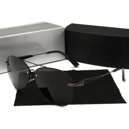 Driving Polarized Sunglasses Men Rimless Frame Sport Sun Glasses Driver Retro Goggles Sunglass UV400 Anti-Glare