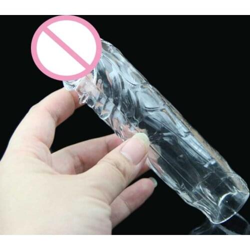 Extender Reusable Penis Sleeve Delay Penis For Men Penis Extension Condoms Sex Products dick Cock Rings