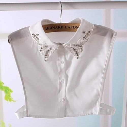 Detachable Lapel beauty female removable models decorative shirt fake collar Fountain Spring Shirt Fashionable Ladies' Embroider