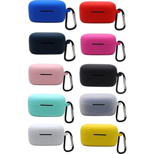 Silicone Protective Earphone Case for AKG N400NC Wireless Bluetooth Headset Shockproof Cover Storage Bag with Carabiner