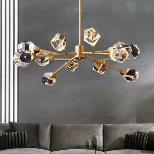 Modern Crystal Chandelier Shade Industrial for Living Room Bedroom Hall Ceiling Pendant Home Design Decoration Interior Lighting