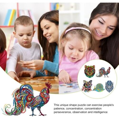 Special-shaped Wooden Puzzle Cross-border DIY Plane Assembling Irregular Animal Wooden Puzzle