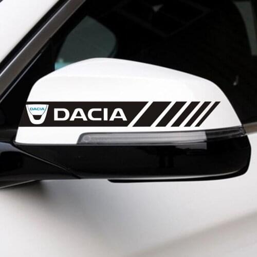 Car styling 2pcs Decal Stripe Rearview Mirror Decoration Sticker for Dacia Duster Logan Dokker Lodgy Sandero Stepway