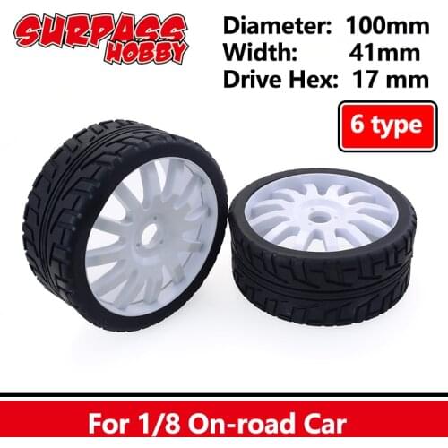 SURPASS HOBBY 2PCS 100MM Rubber Rocks Tyres 1/8 RC Crawler Off-Road Car Buggy Wheel Tires Parts for Redcat Team Losi HPI Kyosho