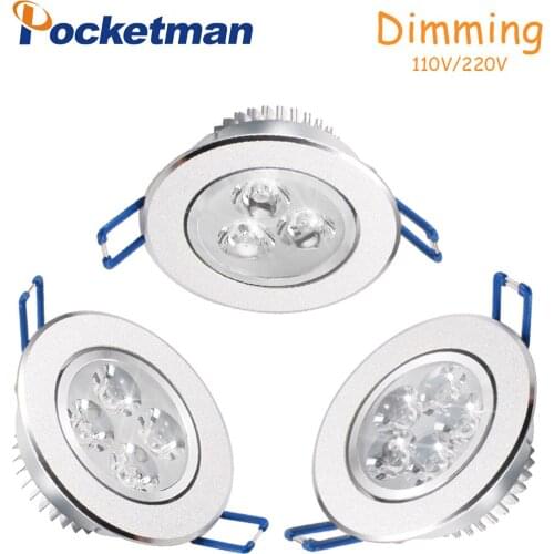 Led Dimmable Downlight 9W 12W 15W LED Ceiling lamp lights For home 110/220V warm white bathroom light Indoor Lighting