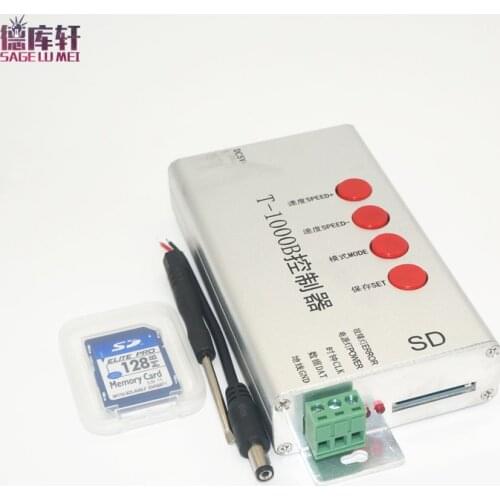 T1000B SD Card T-1000B DMX512 RGB Controller WS2801 WS2811 WS2812B LPD6803 8806 LED strip digital led 2048 Pixels DC5V-24V