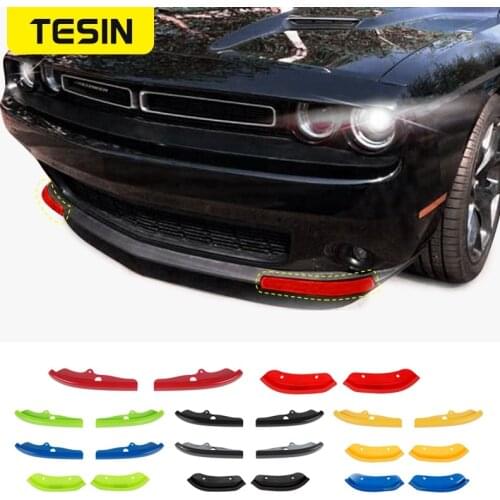 TESIN Front Bumper Splitter Protector Lip Spoiler Diffuser Guard Cover for Dodge Challenger R/T Scat Pack 2015-2020 Accessories