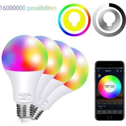 Smart E27/B22 RGB CW WW Smart Wifi LED Bulb 10W Dimmable APP Remote Ball Lighting Bulbs Support Alexa Google Home Voice Control