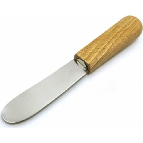 Stainless steel utensil cutlery butter knife cheese dessert jam spreader breakfast tool with wood handle F20173885