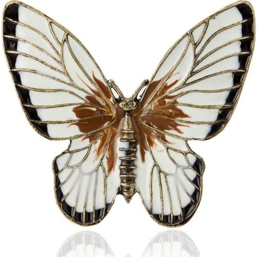 Vintage Enamel Butterfly Brooches Metal Insect Hijab Needle Pins For Women Clothing Fashion Jewelry Accessory Scarf Clip